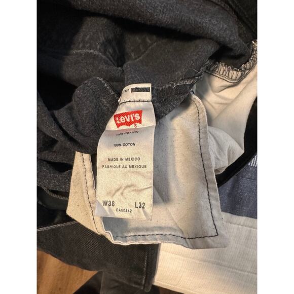 Levi 501 Jeans Mens 38x32 Black Distressed Cotton Denim Pants - Picture 10 of 10